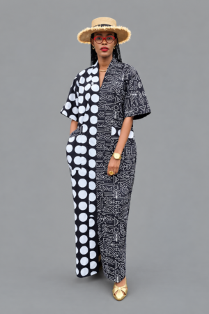 Black & White Ankara Kaftan