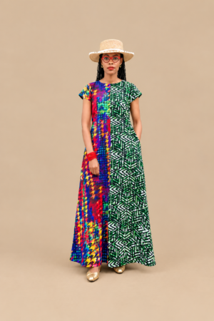 Double Patch Ankara Sleeveless Maxi Dress