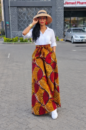 Ankara Print Wide-Leg Palazzo Pants