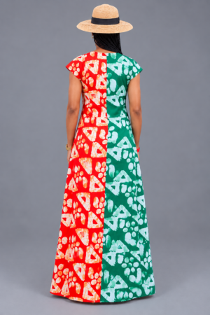 Alternative view of Green & Red Double Patch Maxi Dress