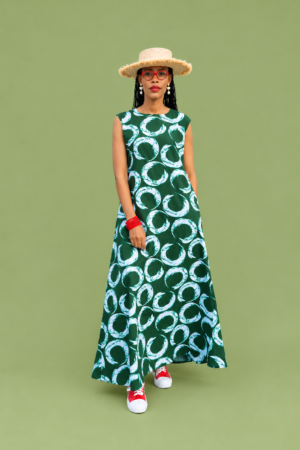 Green Ankara Sleeveless Maxi Dress