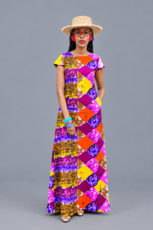 Vibrant Patchwork Ankara Maxi