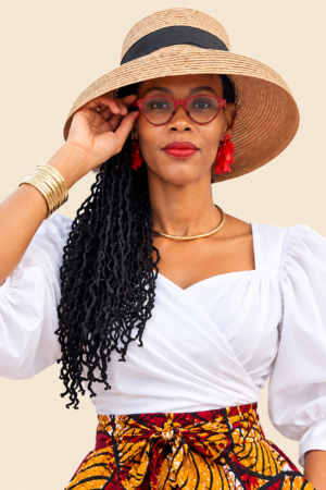 White Puff-Sleeve Wrap Top