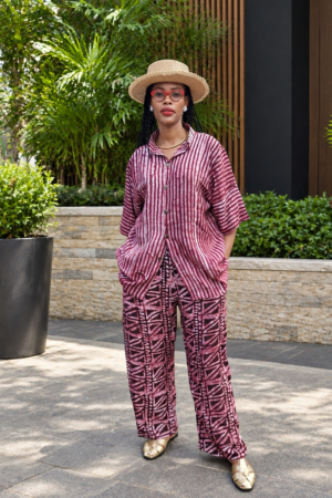 Mauve & Black Batik 2-Piece Set